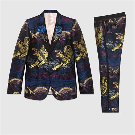 gucci jacquard suit